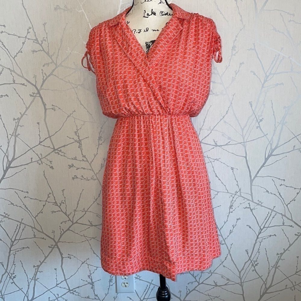 Anthropologie Coral Printed Midi Dress - Picture 3 of 14
